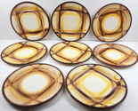 8 Pc Vernonware Organdie Luncheon Plates Set Plaid Brown Metlox Californ... - $88.77