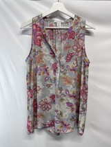 Tabitha Webb Popover Spring Summer Blouse Top Multicolor Floral L - $17.79
