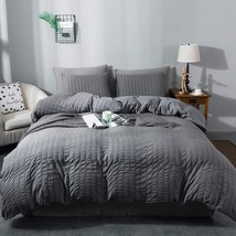 Avelom Seersucker Duvet Cover Set, King Size (104 X 90 Inches), 3, Corner Ties - £38.34 GBP