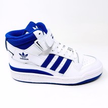 Adidas Originals Forum Mid J White Blue Kids Youth Lifestyle Sneakers FZ... - $59.95