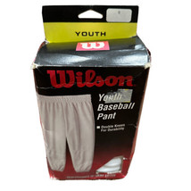Wilson A4204 Youth Small White Baseball Pants Double knees Back Pocket P... - $9.99