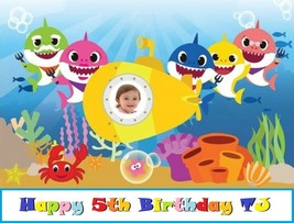 Baby Shark Edible Cake Topper Decoration Add Your Child Picture in Submarine - £12.01 GBP