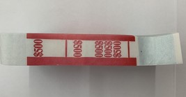 Currency Straps - Self Sealing Money Bands, $500 Red, 100 pack, by NF St... - $8.99