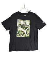 Puma One Shot Camo Logo Men&#39;s L Graphic T-Shirt Black Crew Short Sleeve ... - $27.92 CAD