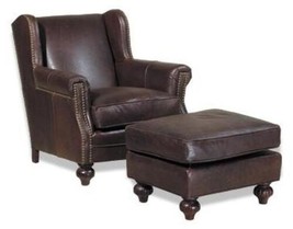 Ottoman Traditional Antique Coffee Brown Poly Fiber Seat Fill Leather - $2,229.00