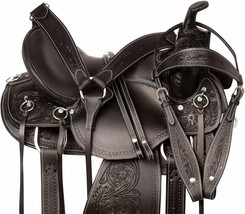 Shwaan Barrel Racing Leder Pferdesattel Westernsattel Schwarz mit Fibre ... - £377.39 GBP+