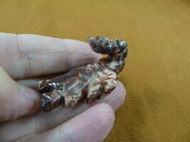 Y-SCO-13) little red SCORPION stone carving SOAPSTONE Peru love baby sco... - $8.59