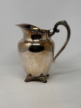 Vintage Silver Plated Pitcher Tall Ornate Handle &amp; Feet - $17.95