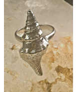 Shell ring sign Washed Ashore band snail size 5.75 sterling silver women - €57,74 EUR