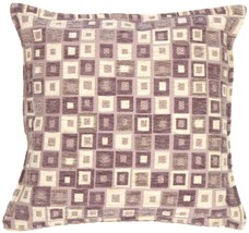 Mauve and Cream Chenille Blocks Throw Pillow, with Polyfill Insert - £40.05 GBP