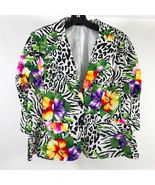 Notations Animal Floral Print Jacket Wms Size Large - $17.80 CAD
