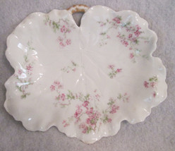 Antique Theodore Haviland Limoges France Porcelain Scalloped Serving Dish Floral - $26.00