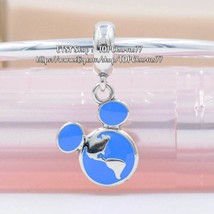 Disney Parks Mickey Earth Vacation Club Member Dangle Charm Sterling Silver - £14.62 GBP