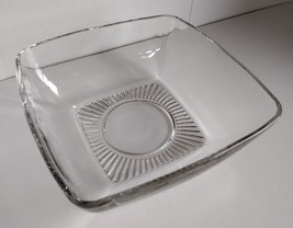 Anchor Hocking Square Sunburst Mid Century Modern Glass Serving Bowl - £5.59 GBP