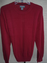 Nwt Saddlebred Xxl Cotton Knit Windowpaine Sweater With Crew Neck Sinnia Red - £9.37 GBP