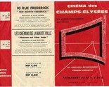 Cinema des Champs Elysees Movie Program PARIS France 1962 - £9.52 GBP