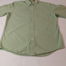 Izod Men's Cotton Green Check Stripe Button-Down Collar Long Sleeve Shirt Size M image 11
