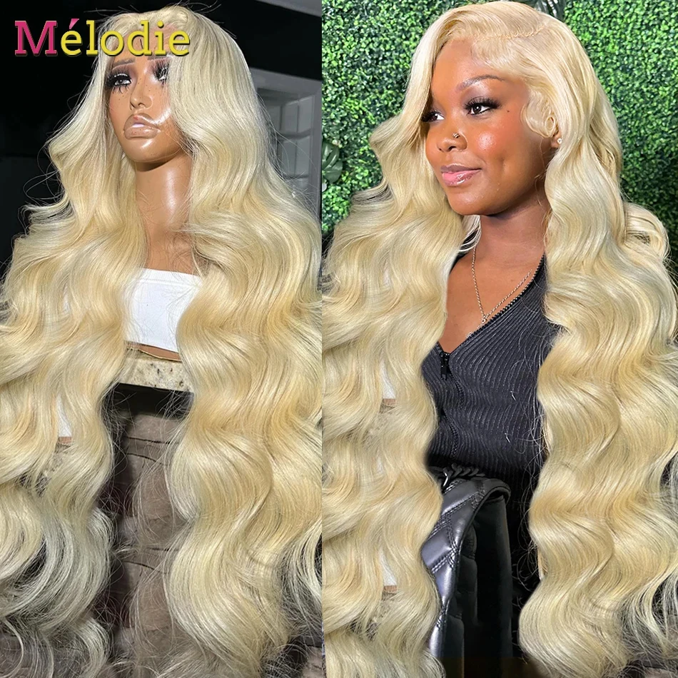 Melodie 34 Inch 613 Honey Blonde Color Wig HD Transparent  Body Wave 13 - £43.52 GBP+