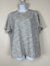 Old Navy Womens Size L Blk/Wht Textured Stripe Crew Neck T-shirt Short Sleeve - £8.53 GBP