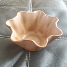 Frankoma F33 Fluted Scalloped Bowl Varigated Brown With Circular Base 7x7x4 - £18.62 GBP