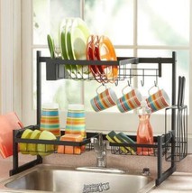 Over the Sink Dish Kitchen Organizer Station Home Basics Black 28&quot;Lx12&quot;D... - £44.71 GBP
