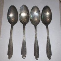 Set Of 4 Vintage Antique Silver Plate Soup Spoons - £10.27 GBP