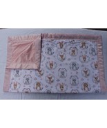 Minky baby blanket - small - forest friends hearts- pink - white - standard - $50.00