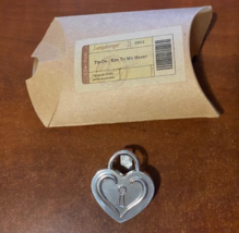 Longaberger Key To My Heart Silver Tie-On 23911 NEW Valentines Day - $11.83