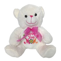 Dan Dee Mother&#39;s Day Bear Embroidered I Love You Mom Plush Stuffed Animal 12.5&quot; - £31.65 GBP