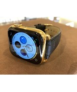 45mm Apple Watch Series 9 Custom 24K Gold Plated Stainless Steel Black L... - $1,424.05