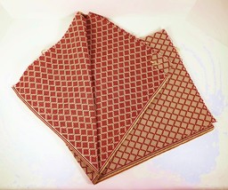 Upholstery Fabric Reversible Rust Cream Diamond Woven Thick Piece 33 x 56 - $5.93