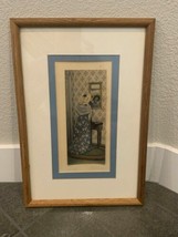 Antique Victorian Style Signed Picture Print Vanity Colored D. Davidson Framed - £77.09 GBP