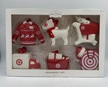 2023 Target Wondershop Christmas Bullseye Theme 6 Piece Ceramic Ornament... - £19.49 GBP