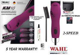 Wahl Pro KM10 Berry 2-Speed Clipper Kit&amp;Ultimate 10 Blade Set*Pet Dog Grooming - £239.79 GBP