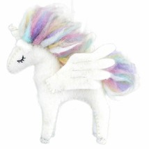 Celestial Unicorn 4719140 Unipeg Rainbow Mane Felted Sheep Wool Ornament... - $20.78