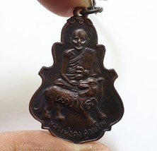 Phra Lp Kong Magic Tiger Yant Coin Blessed 1974 Thai Amulet Rich Lucky Pendant - $95.39