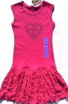 Mignone Girls Sleeveless Rhinestone Heart Dress  PINK   Sz-3T - £11.82 GBP