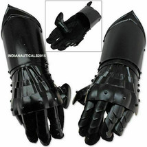 New Gauntlet Gloves Black Antique Finish Armor Medieval Steel Functional Gloves - £71.29 GBP