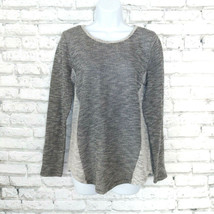 AB Studio Sweater Womens Medium Gray Knit Long Sleeve Lightweight Boho P... - £12.57 GBP