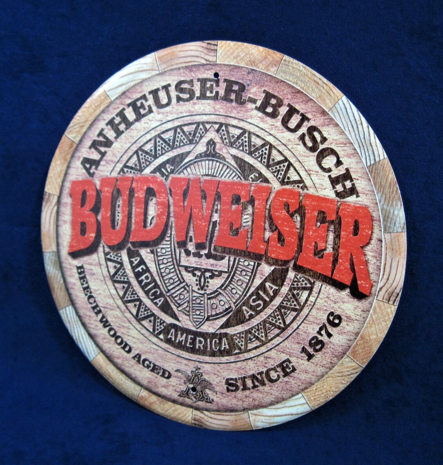 Primary image for BUDWEISER - *US MADE* - Round Metal Sign - Man Cave Garage Bar Pub Wall Décor