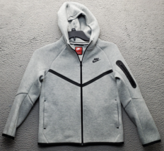 Nike Hoodie Youth L Gray Thick Scuba Cotton Long Sleeve Pocket Full Zip EUC - $543.93 MXN