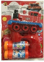 Light Up Red Trian Engine Bubble Gun W Sound Toy Bottle Bubbles Maker Machine - £7.55 GBP