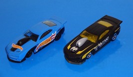 Hot Wheels Lot 2 Loose Cars &#39;10 Pro Stock Camaro Blue &amp; Flat Black MoonEyes - £2.75 GBP