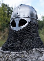 Medieval Gjermundbu Bassinet Helmet 14 Gauge Knights Templar Crusader Armour - £134.35 GBP