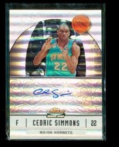 2006-07 Topps Finest Rookie Refractor Auto Cedric Simmons #69 Hornets Ba... - $92.00 MXN