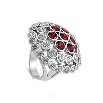 Sterling Silver January Round Simulated Garnet Ring - £60.52 GBP+