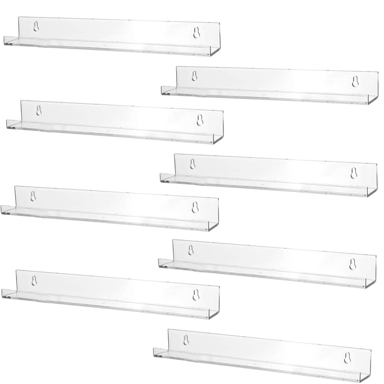 8 Pack 15 Inch Acrylic Invisible Kids Floating Bookshelf For Kids Room,Modern Pi