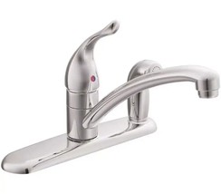 Moen 7434 Chrome Chateau Single Handle Kitchen Faucet With Side Spray - £90.88 GBP