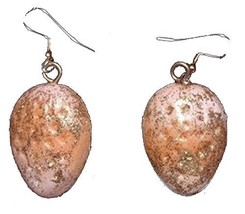 Funky Weird Almonds Nutty Nut Earrings Novelty Gag Punk Fun Food Costume Jewelry - £3.80 GBP