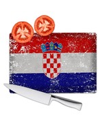 Croatia : Gift Cutting Board Flag Retro Artistic Croatian Expat Country - $28.99